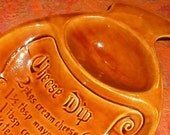 Vintage California USA Pottery S-5 Cheese Dip Chip Bowl Recipe Serving Brown Glazed Gold Brown Entertain Dining Home Kitchen Retro Country