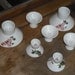 Vintage Saki Rice Wine Bowls Small Large Set of 8 Kiku Masamune Kutani Japan Floral Solid White Ceramic Pedestal Home Asian Oriental