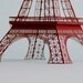 22" Papercraft Red Eiffel Tower Model with Full Observation Decks