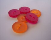 6 pieces Buttons (3 orange and 3 pink)