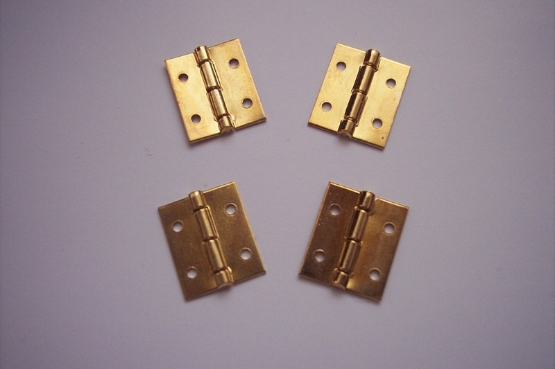 Miniature Hinges - 4 pieces for Dollhouse Door or small boxes