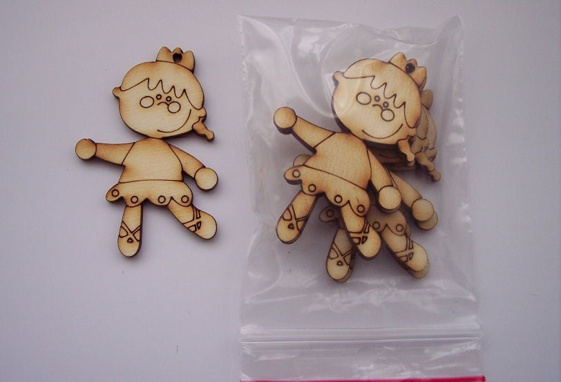 5 pieces Girl Design - Plywood 3 mm Unfinished