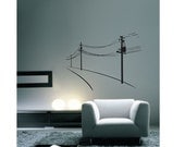 Telephone Poles -- Vinyl Wall Art -- 25" x 19"