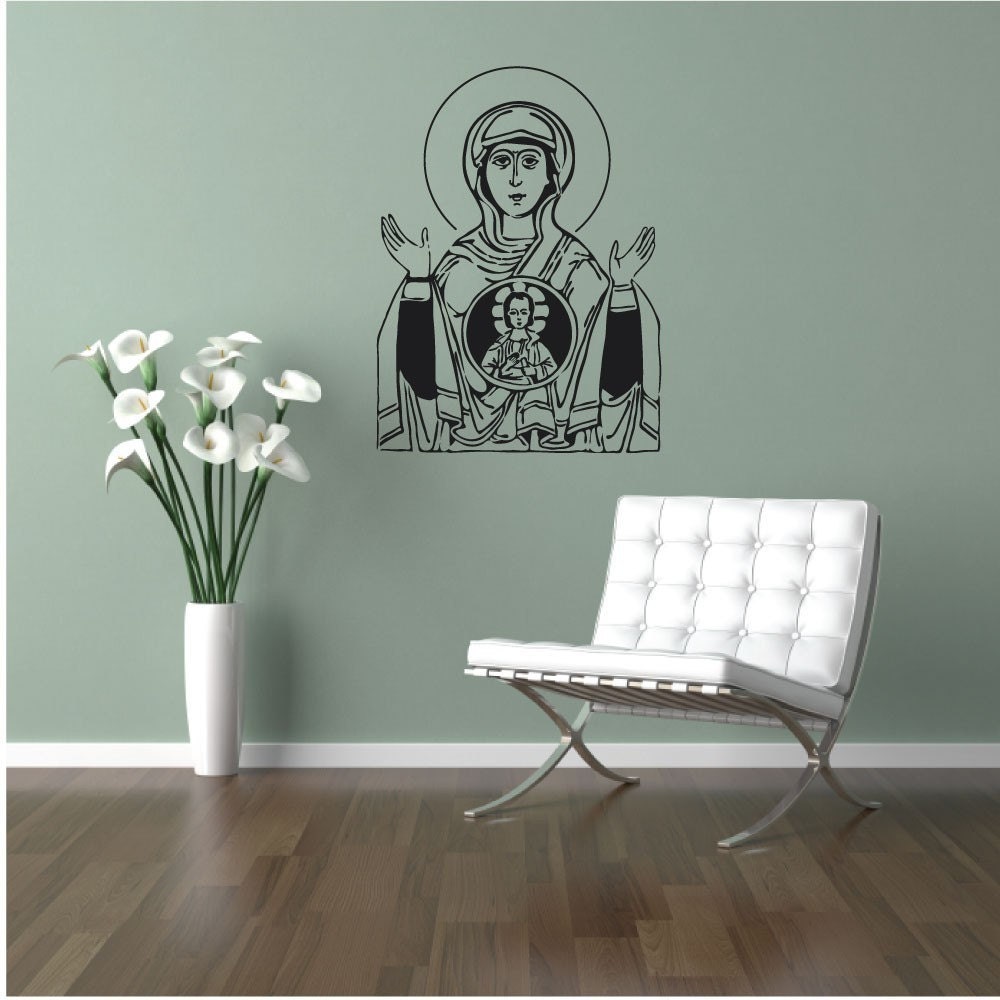 Mary and Jesus-- Vinyl Wall Art -- 16" x 22"