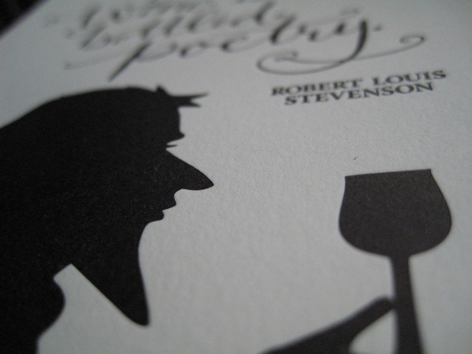 LETTERPRESS ART PRINT-Wine is bottled poetry. Robert Louis Stevenson