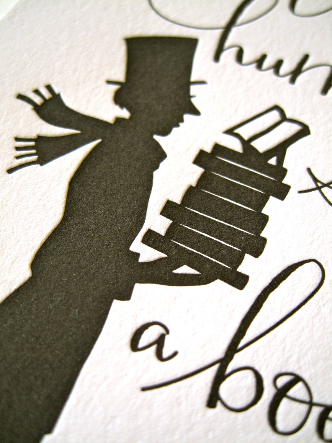 LETTERPRESS ART PRINT- Where is human nature so weak as in a bookstore. Henry Ward Beecher