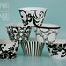Cupcake Wrapper, Black And White, Printable Set For Your Wedding, Birthday Or Any Day - Simply Print, Cut, Assemble, Enjoy