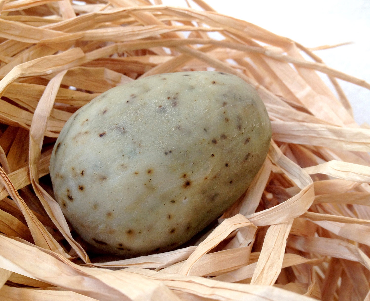 Egg Green Clay and Mint Facial and Body Exfoliating, Cold Process Soap, based on Greek Olive oil