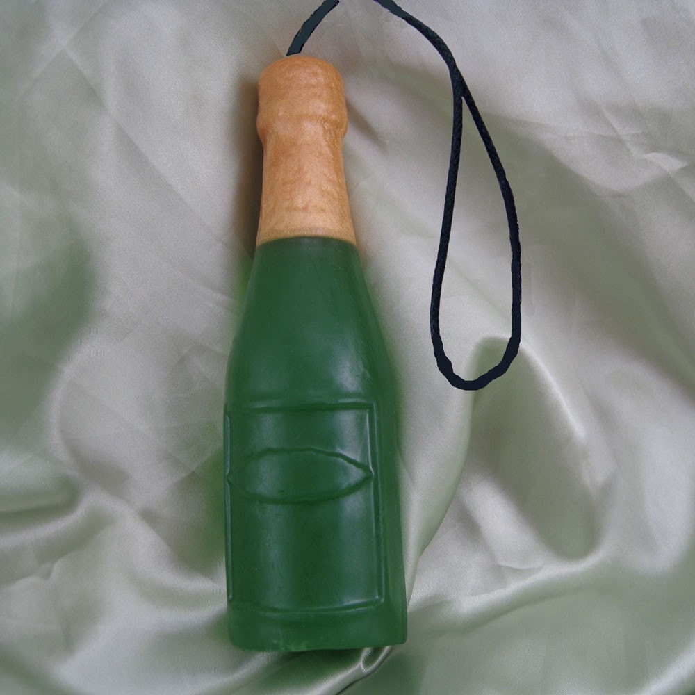 BOTTOMS Up - CHAMPAGNE Bottle Soap on a ROPE - Vegan
