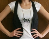 Checkers Bow Tie Necklace