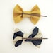 Hair bows - Set of Two Bobby Pins (Yellow Mustard and Navy Stripes)