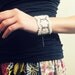 Lace Leather Bracelet - A romantic combination of white lace flowers with brown leather
