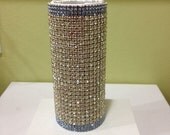 Medium Clear & Blue Crystal Rhinestone Bridal Bouquet Holder