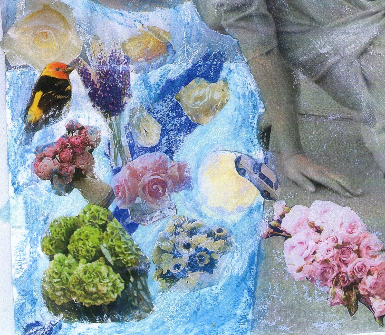 Vintage Look Modern Art: "Marilyn in Solar Eclipse" Flowers in Outer Space and Marilyn Monroe Too