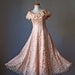 Lace Dress / Pale peach / Victorian lace / Silk Satin / Wedding / Party / Gown / Vintage