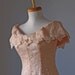 Lace Dress / Pale peach / Victorian lace / Silk Satin / Wedding / Party / Gown / Vintage