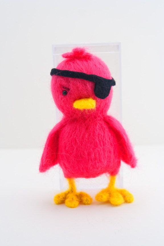 Patsy the Pirate Bird - Needle Felted Friend