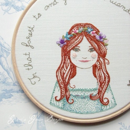 Summer Wanderings III Embroidered Illustration