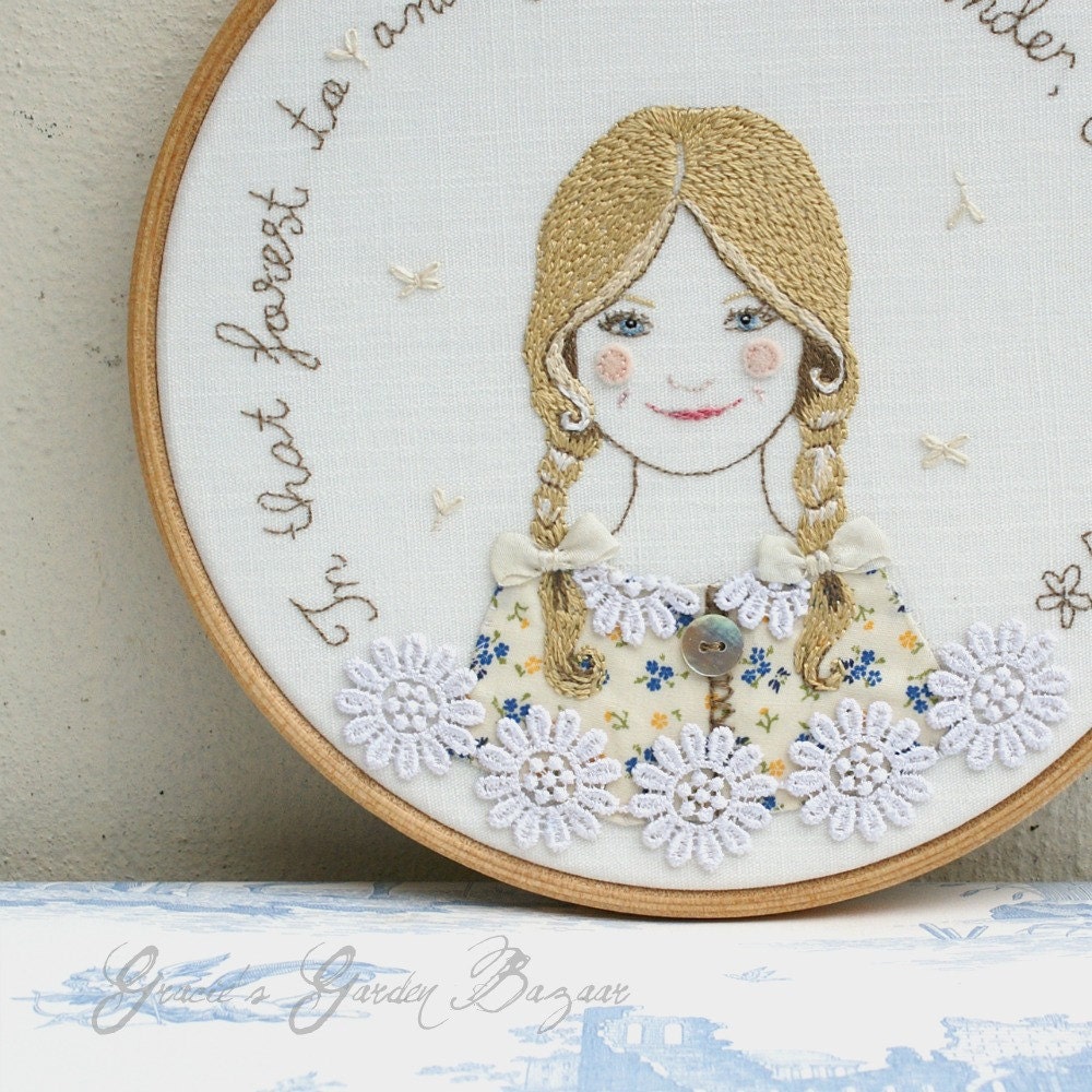 Summer Wanderings II Embroidered Illustration