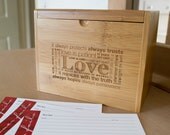 Love Never Fails - Bamboo Recipe Box