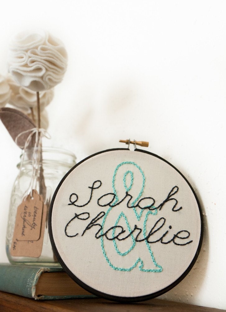 Couples Names - Hand Embroidery