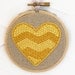 Yellow Chevron Heart Embroidery