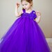 Purple Flower Girl Tutu Dress with Customizeable Accents