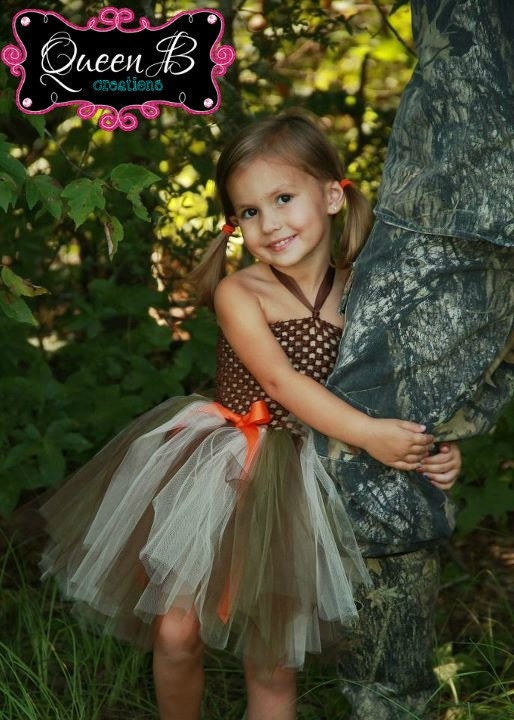 Daddy's Lil' Hunting Buddy- Hunting Camo Inspired Tutu Dress (Sizes 3-6 Months or 6-9 Months)