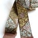 Guitar Strap in Hipster Mossy Green Leaves with Brass or Silver Hardware and suede Leather Ends