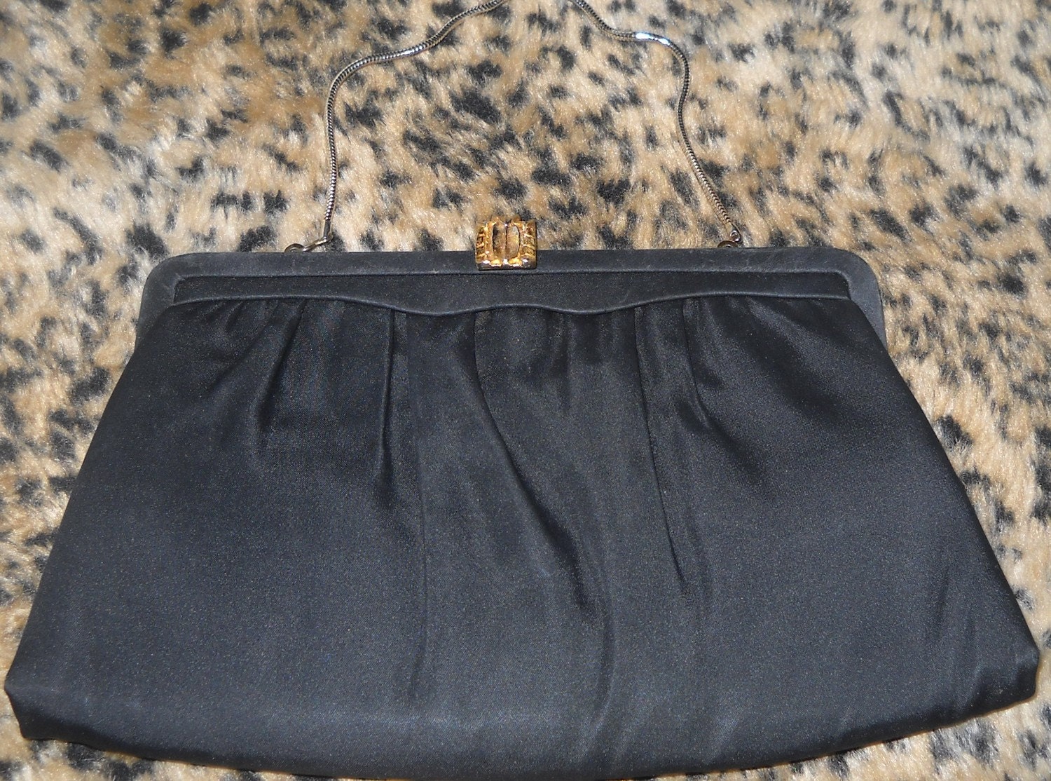 Vintage Black Fabric Evening Purse, Made in USA by After Five