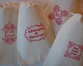 100 Wedding Organic Muslin Cotton favor bags 4x6 gift bags - Choose your ink color Il_170x135