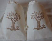 10 Woodland Tree Favor Bags - Organic Muslin Cotton 4x6 gift bags Great for Weddings & Birthday Parties Il_170x135