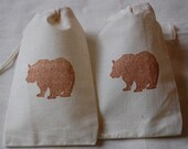 10 Mountain Bear Muslin Organic Muslin Cotton Favor Gift Bags with Drawstrings Great for Rustic Weddings Il_170x135