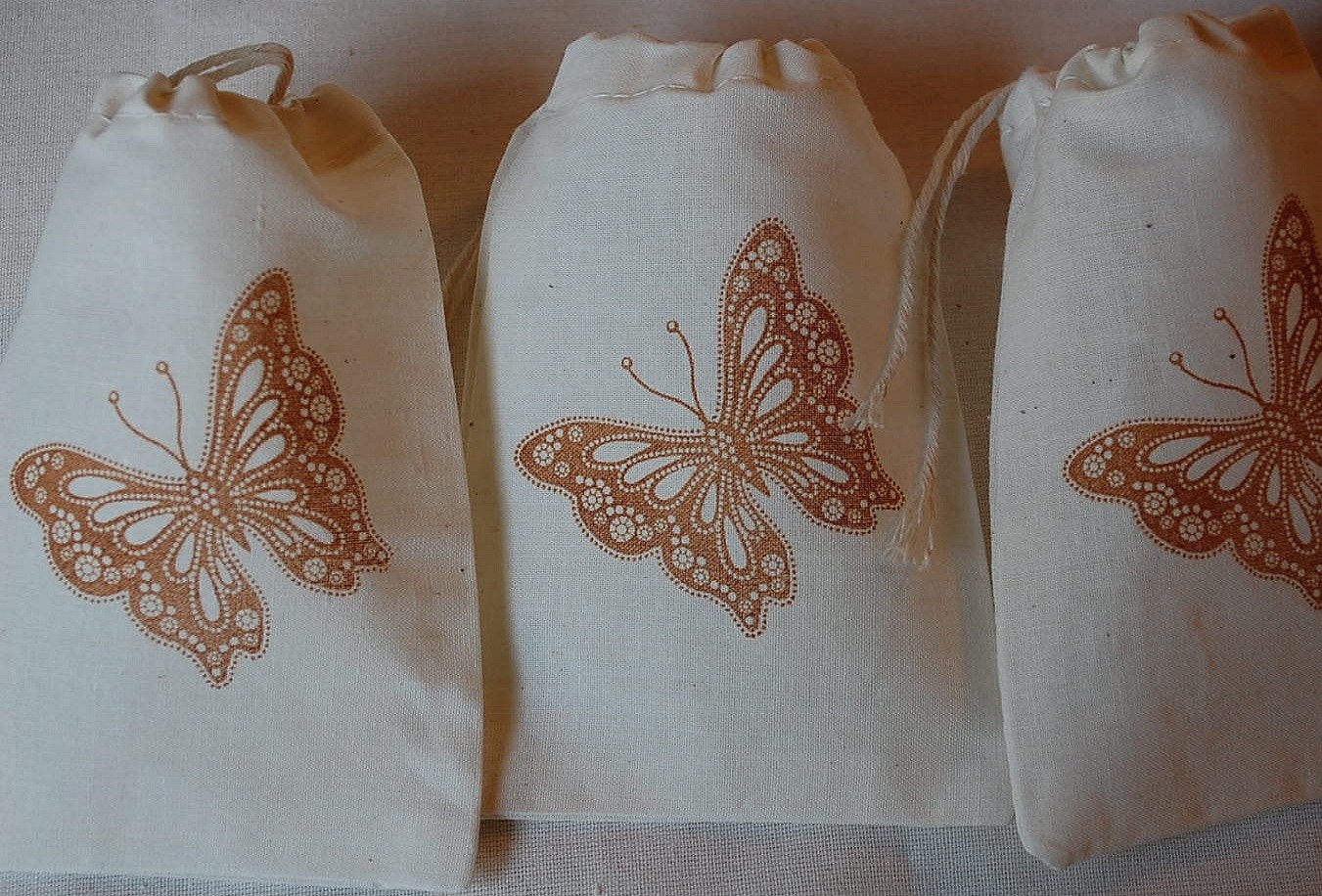 30 Large Butterfly Favor Gift Bags - 4x6 Organic Muslin Cotton Il_570xn