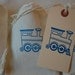 15 Blue Choo Choo Train Birthday Party Organic Muslin Cotton Favor Gift Bags 4x6