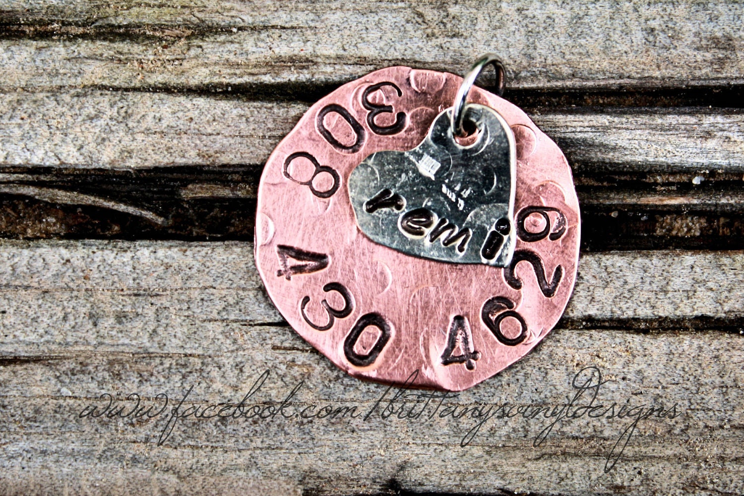 Dog/Cat Tag - Identify Your Pampered Pet - Hand-Stamped ID Disk with Phone Number