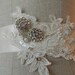 Alencon Lace Rhinestone and Pearl Appliqued Bridal Sash "The Jodie"