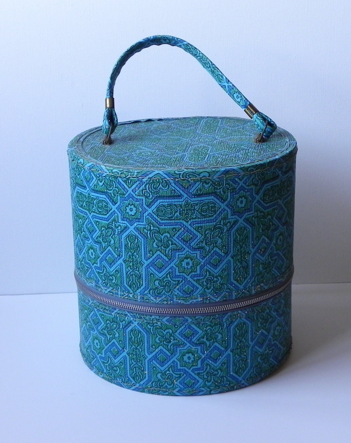 Vintage Mod Wig Box Turquoise Large by EdibleComplex on Etsy