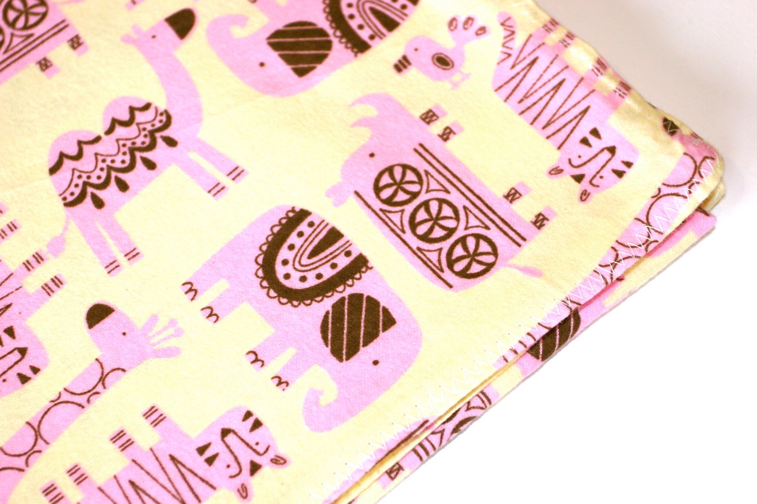 Receiving Blanket Baby Girl Yellow with Pink Animal Print Swaddling Blankets Perfect for Swaddling Your Baby Girl EtsyKids Team