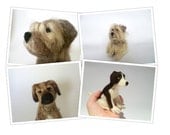 Pet Dog Portrait - a sculpture of a sitting or reclining dog - made to order - collectible soft sculpture