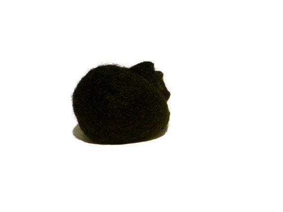 Tiny black cat - needle felted sculpture - asleep - Made to Order- animal collectible soft sculpture