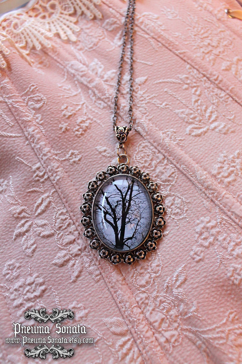 Winter Forgotten Forest Pendant with Necklace