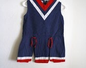 Charming Cheerleader: Vintage girls cotton cheer costume - WoollyMammothVintage