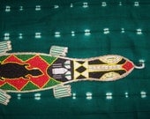 African Art, Beaded Belt, Yoruba/Ibo, Lizard (Multicolor)