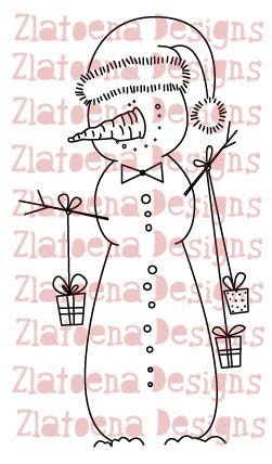 Digital stamp - Happy Snowman - Digital image