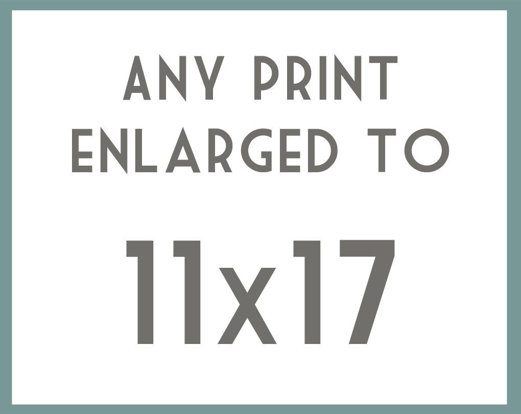 Any print enlarged to 11x17 on Textured Linen Paper