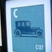 8x10 nursery print C is for Car Vintage Transportation Print