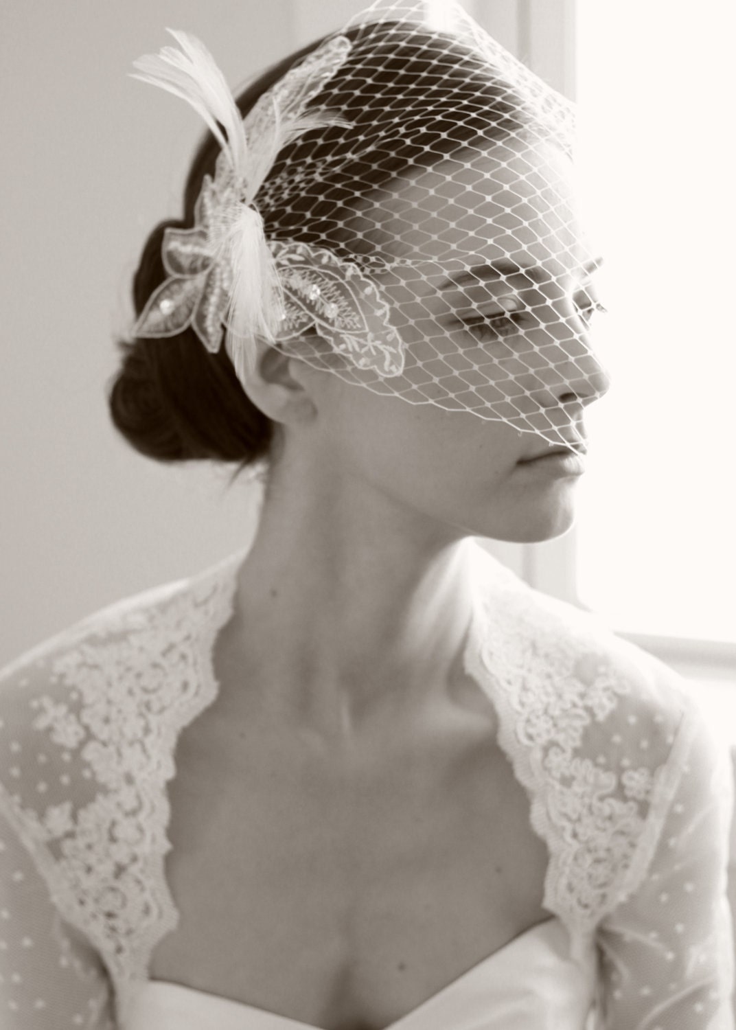 SALE- 50% Off The Penelope Bandeau Birdcage Veil