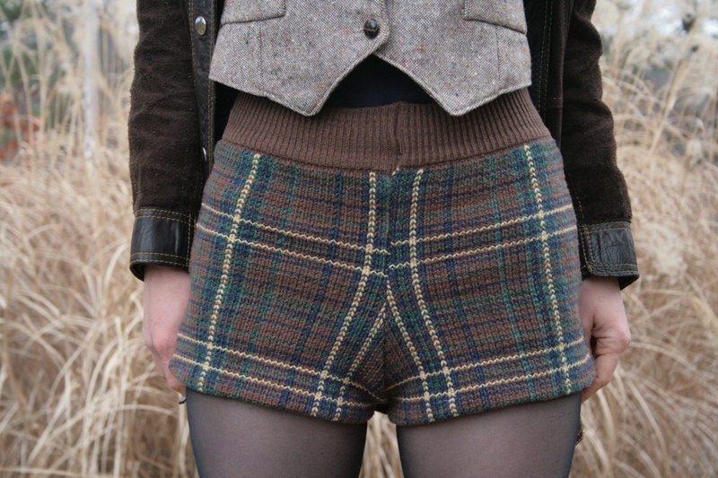 Preppy Plaid IZOD Sweater Shorts S Cotton Upcycled