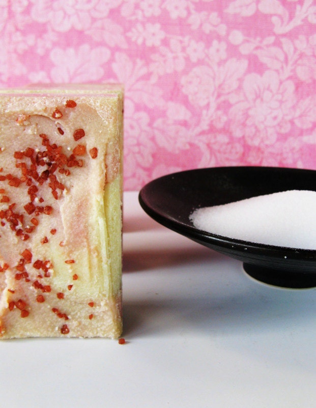 Passion Fruit Rose Sea Salt Soap - Salt Bar Soap, facial soap